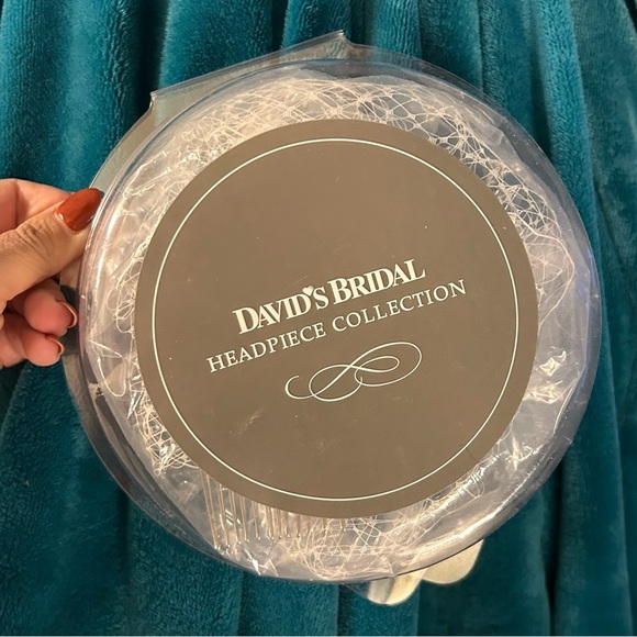 David’s Bridal Headpieces Ivory (2) Organza Feathers Pearls and Rhinestones - Picture 2 of 13